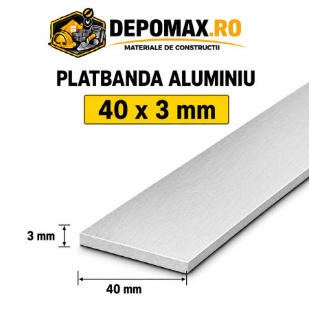 Platbanda aluminiu 40 x 3 mm, 6 metri (EN-AW 6060)